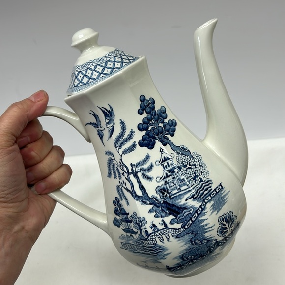 Vintage Royal Staffordshire ironstone “Willow” coffee pot cream & sugar - Picture 8 of 16